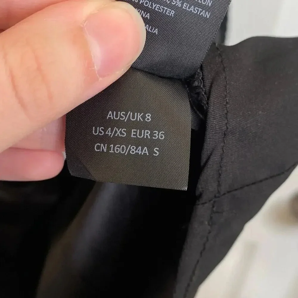 BARDOT Ariana Black Eyelet Crochet Lace Midi Dress Size 4 LBD Cocktail Party - Picture 8 of 9